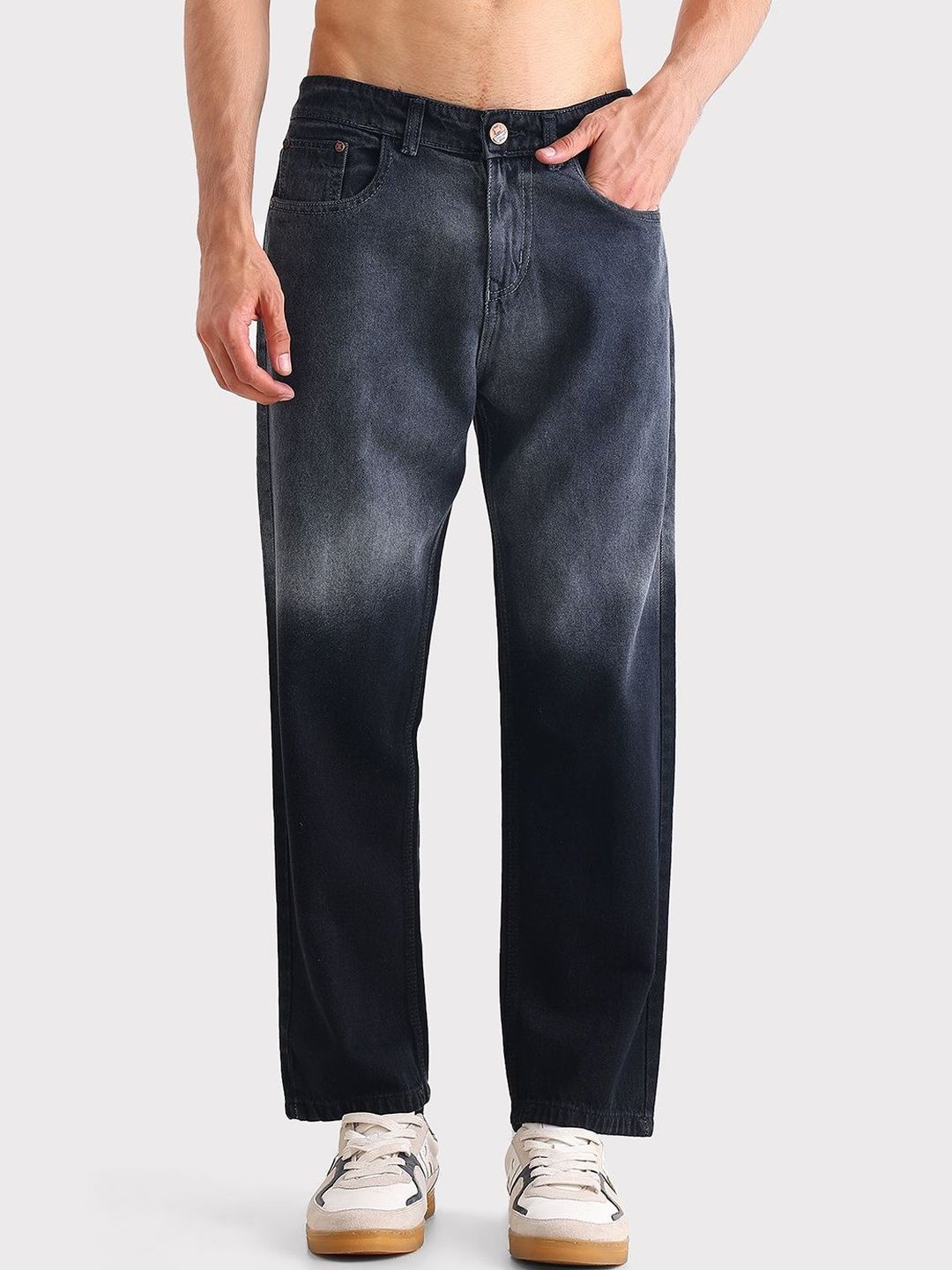 Hence Men Loose Mid-Rise Heavy Fade Jeans