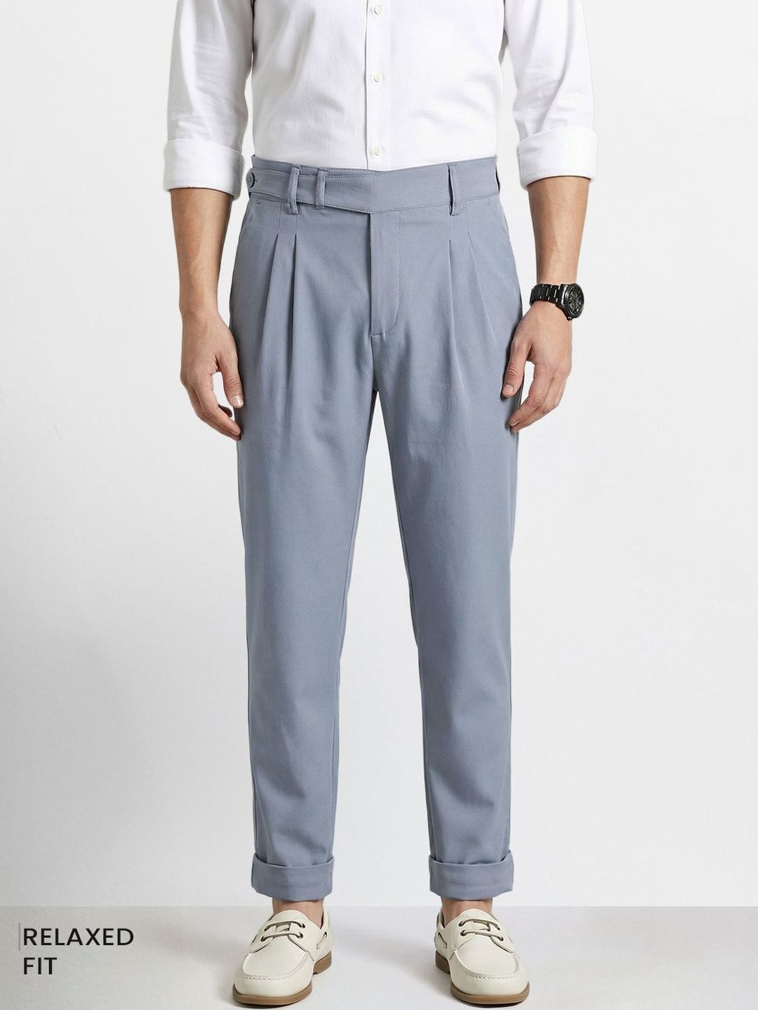 The Indian Garage Co Men Pleated Trousers