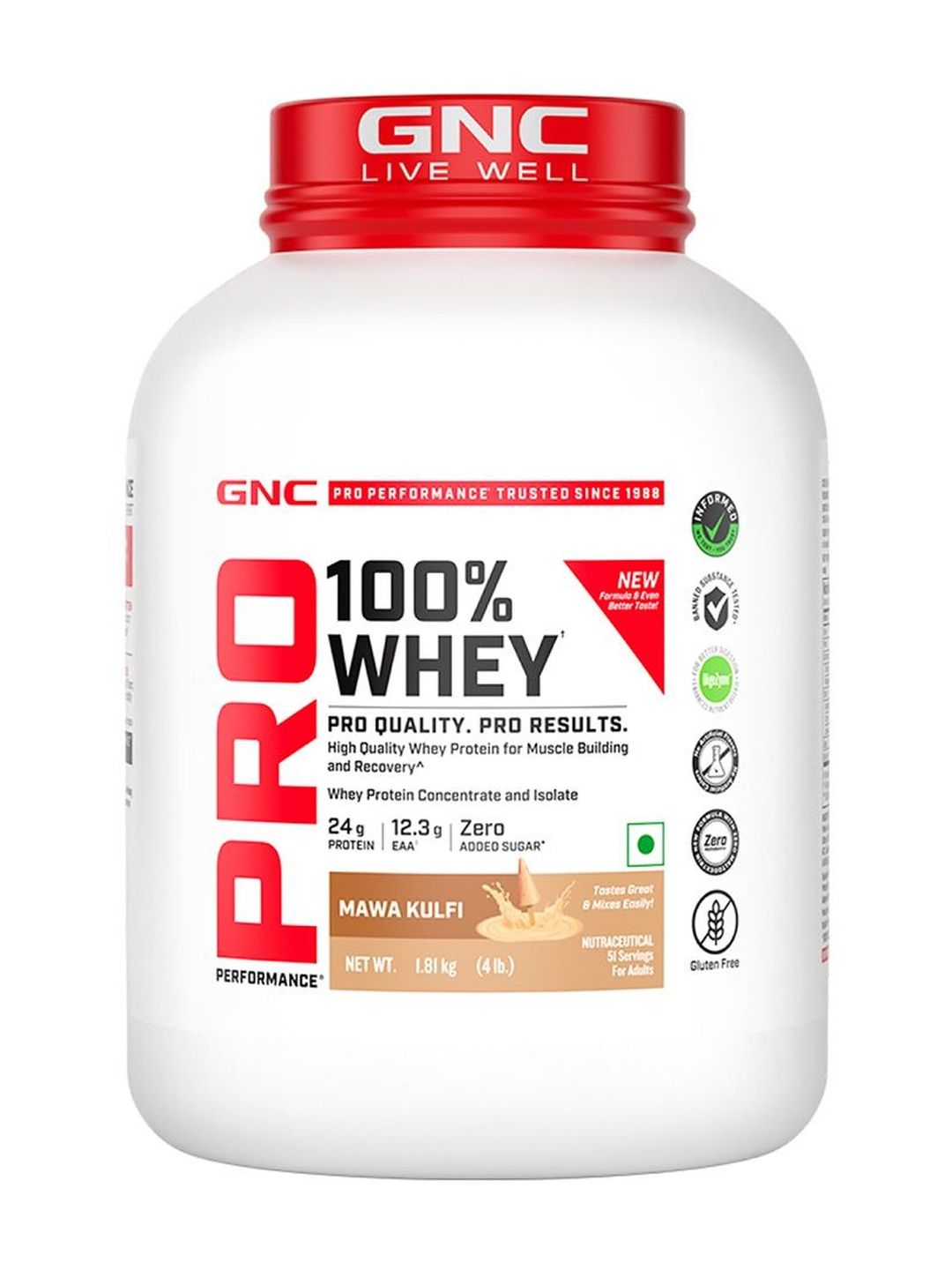 GNC GNC Pro Performance Pure Whey Protein - Mawa Kulfi -1.81 Kg