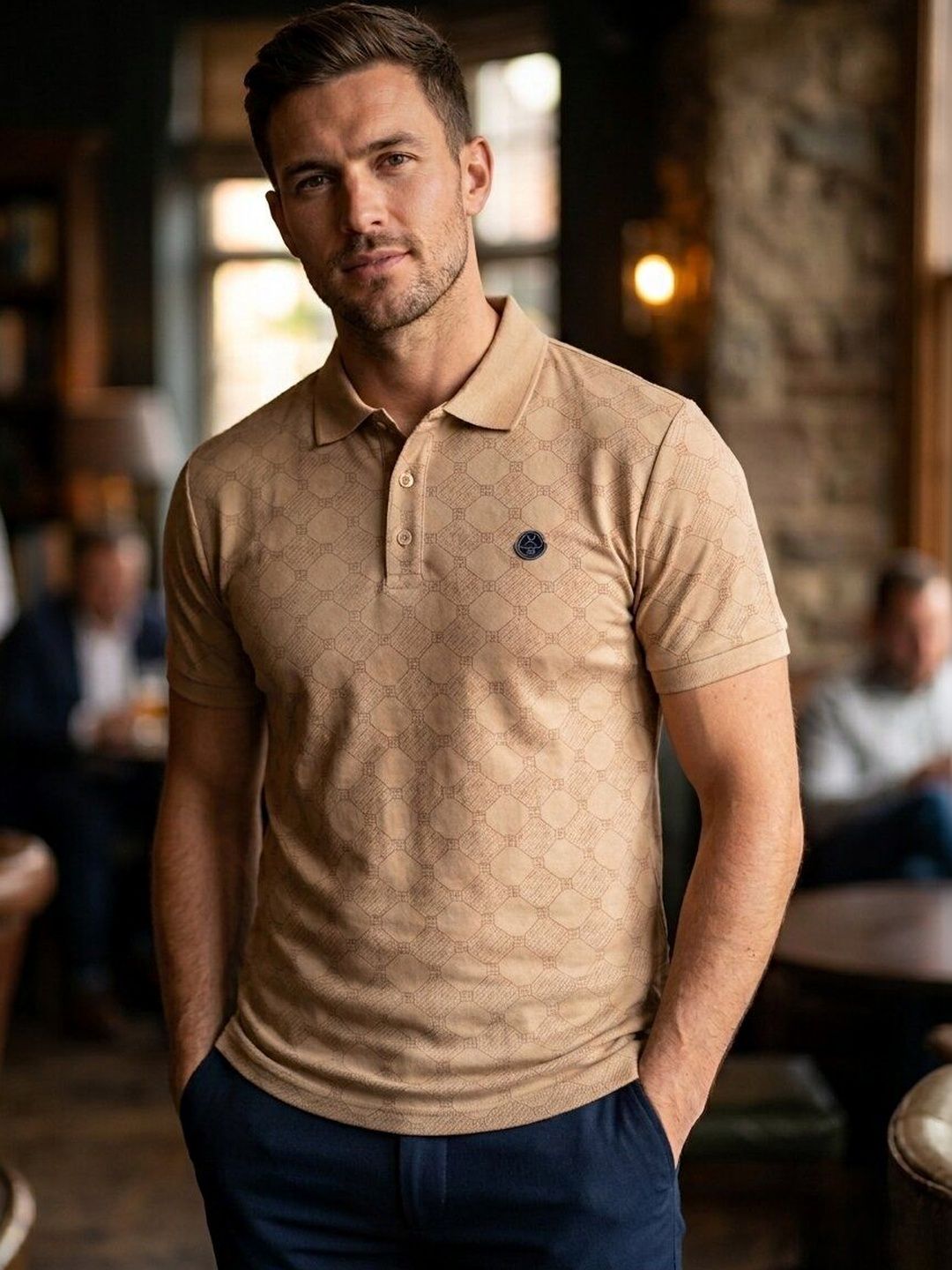 STRAY88 Men Polo Collar T-shirt
