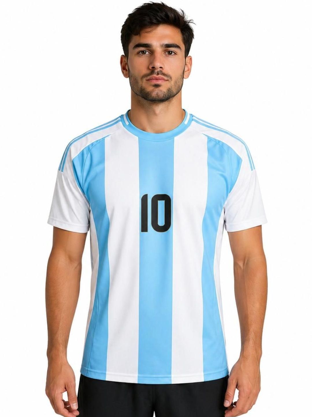 teky Men Lionel Messi Striped T-shirt