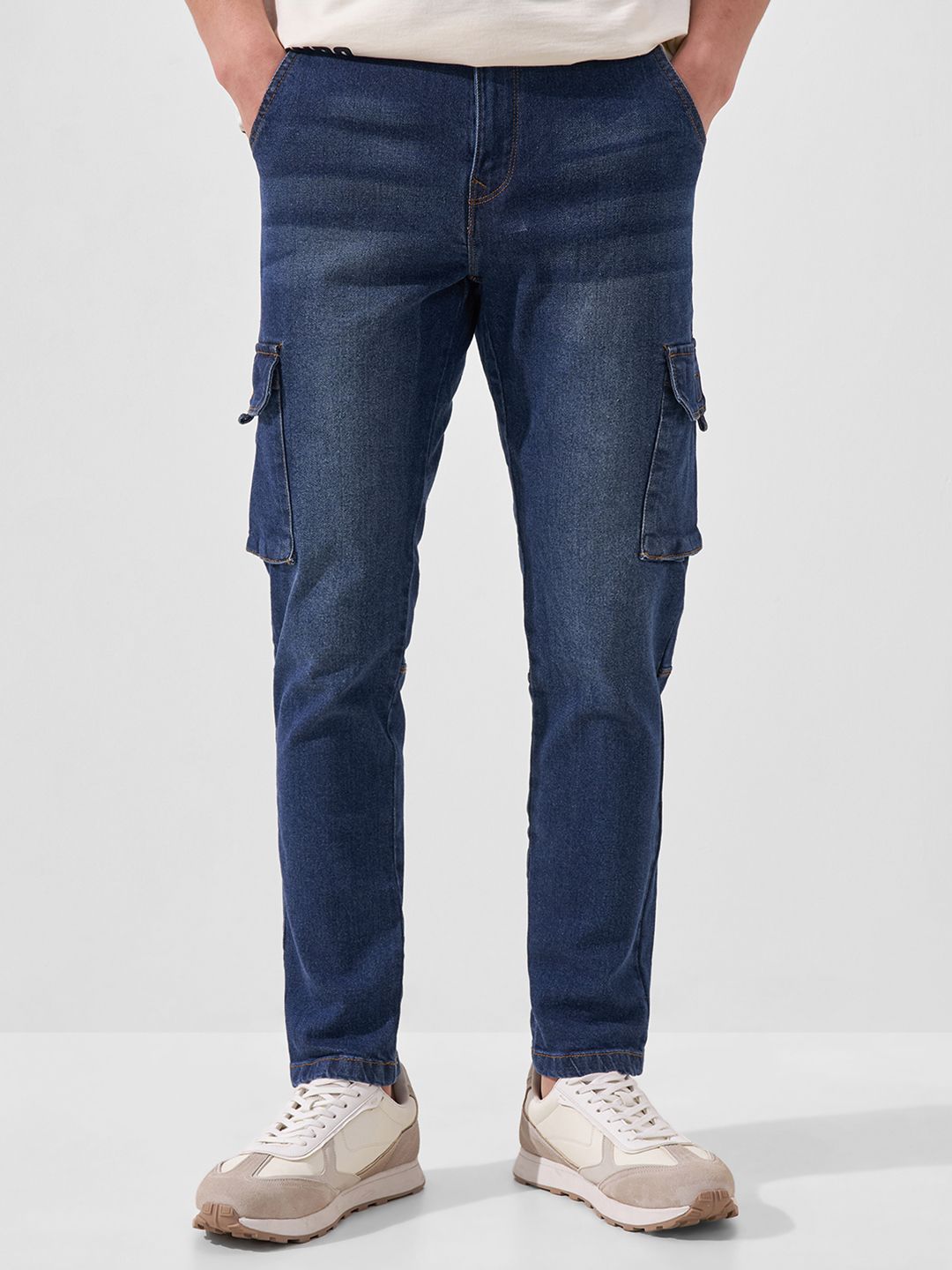 HIGHLANDER Men Slim Fit Stretchable Cargo Jeans