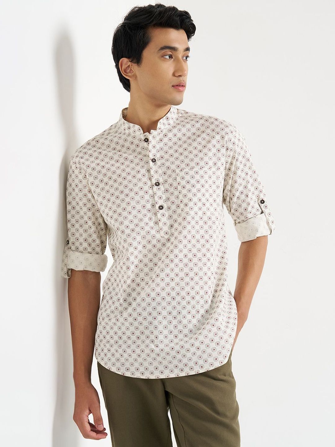indus route by Pantaloons Men Geometric Printed Kurta