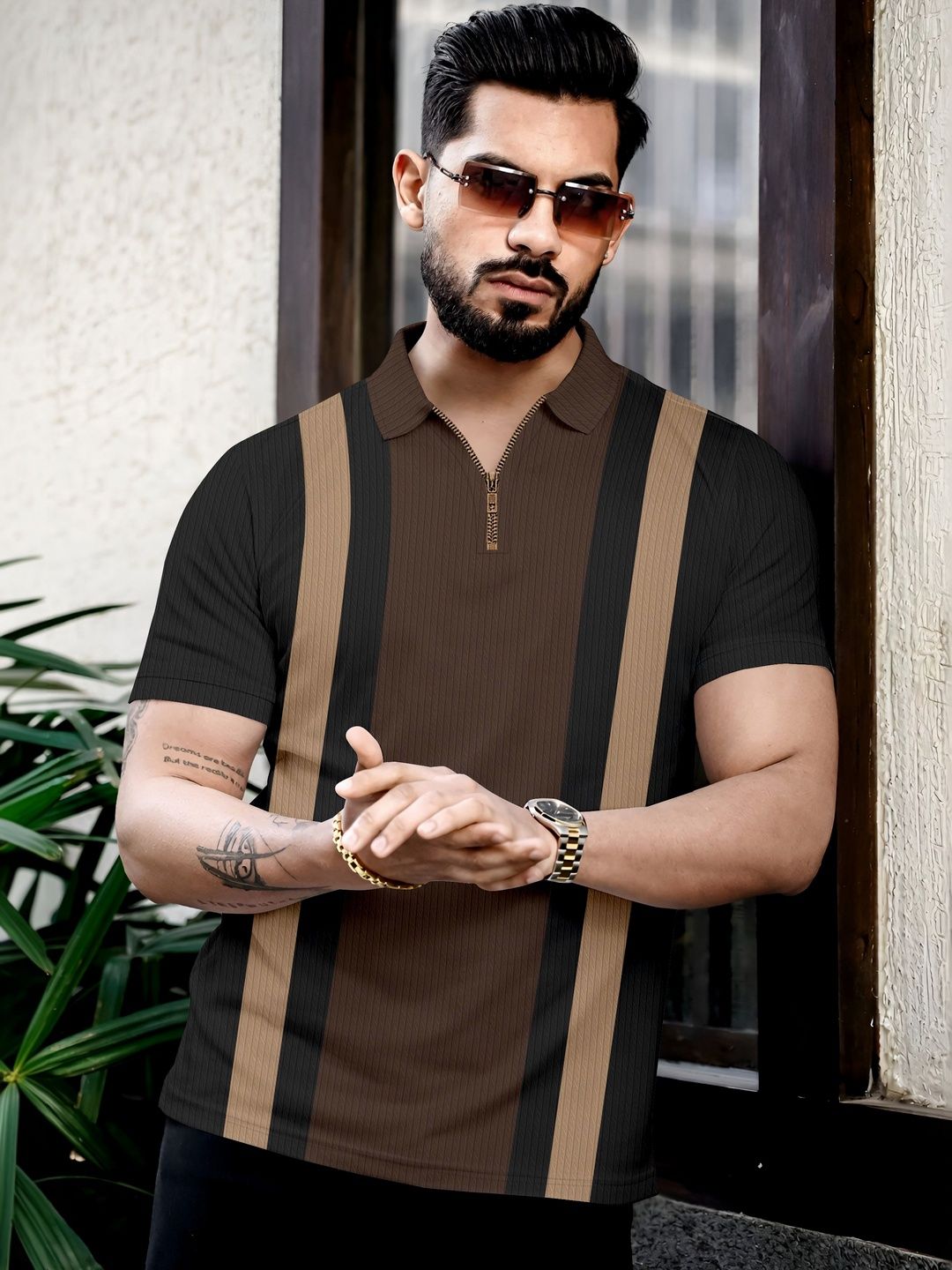 KAJARU Men Colourblocked Polo Collar T-shirt
