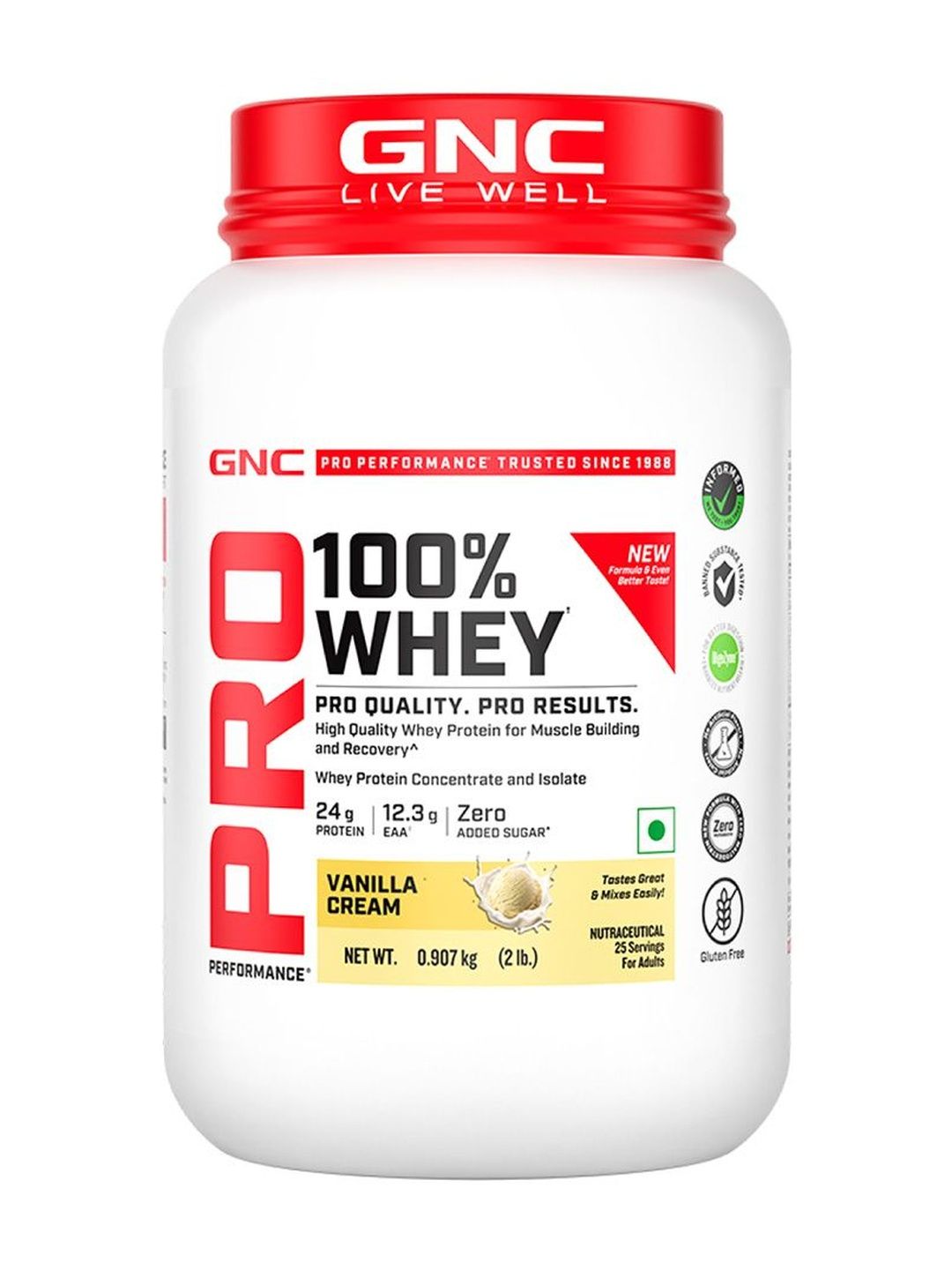 GNC GNC Pro Performance Pure Whey Protein - Vanilla Cream 907 g