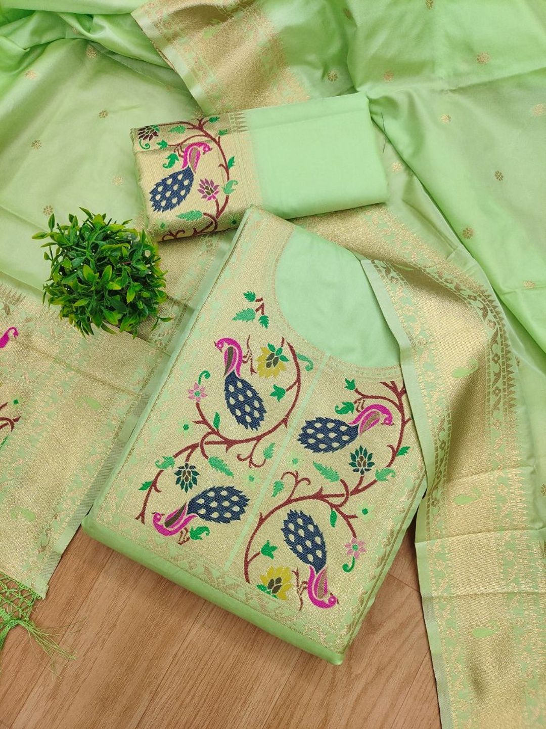 Green Dress Material - Buy Green Dress Material online in India