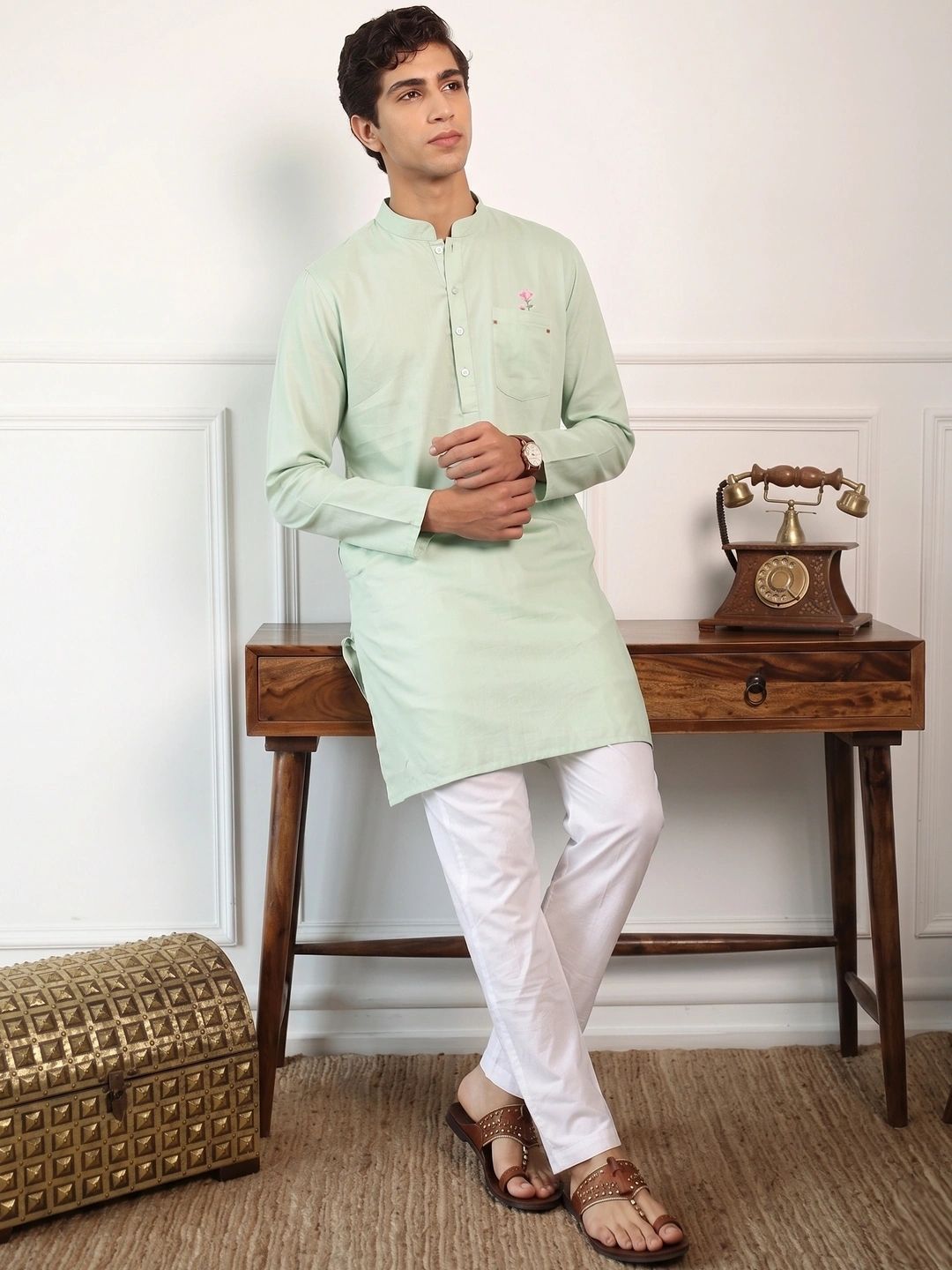 House of Pataudi Pure Cotton Jashn Straight Republic Day Republic Day Kurta