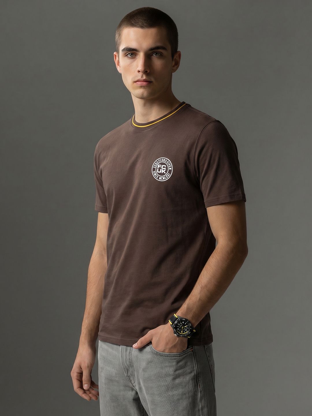FCUK Round Neck Pure Cotton T-Shirt