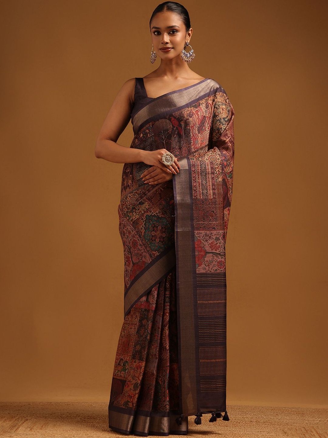 Soch Soch Ethnic Motifs Silk Blend Handloom Saree