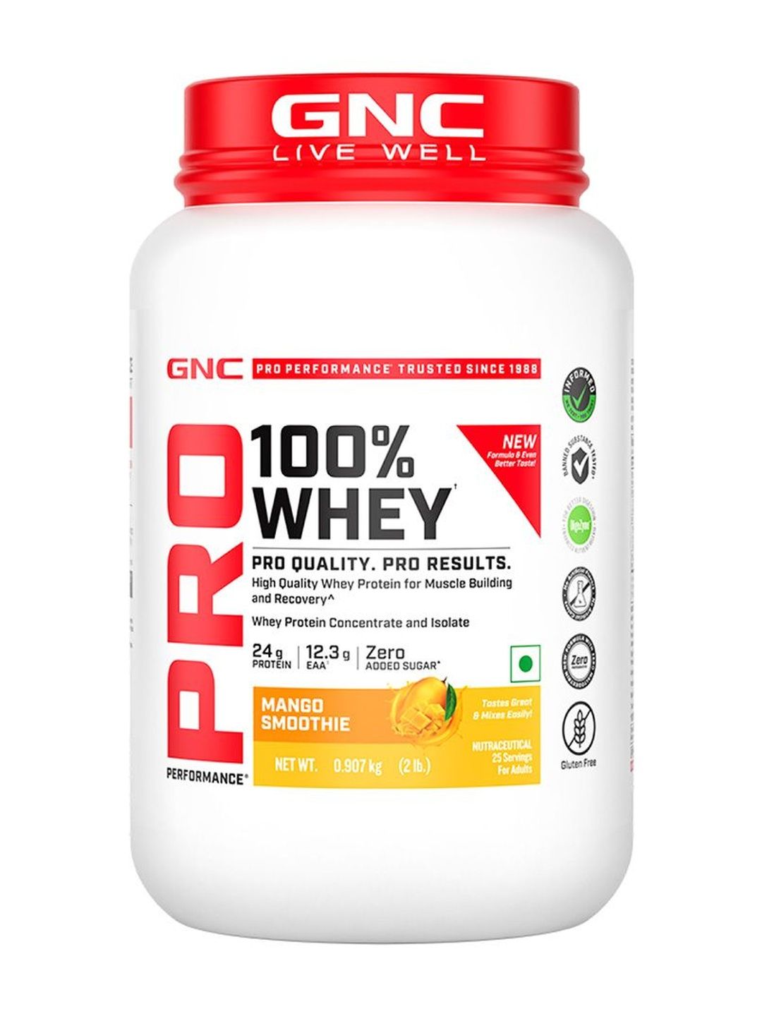 GNC GNC Pro Performance Pure Whey Protein - Mango Smoothie - 907 g