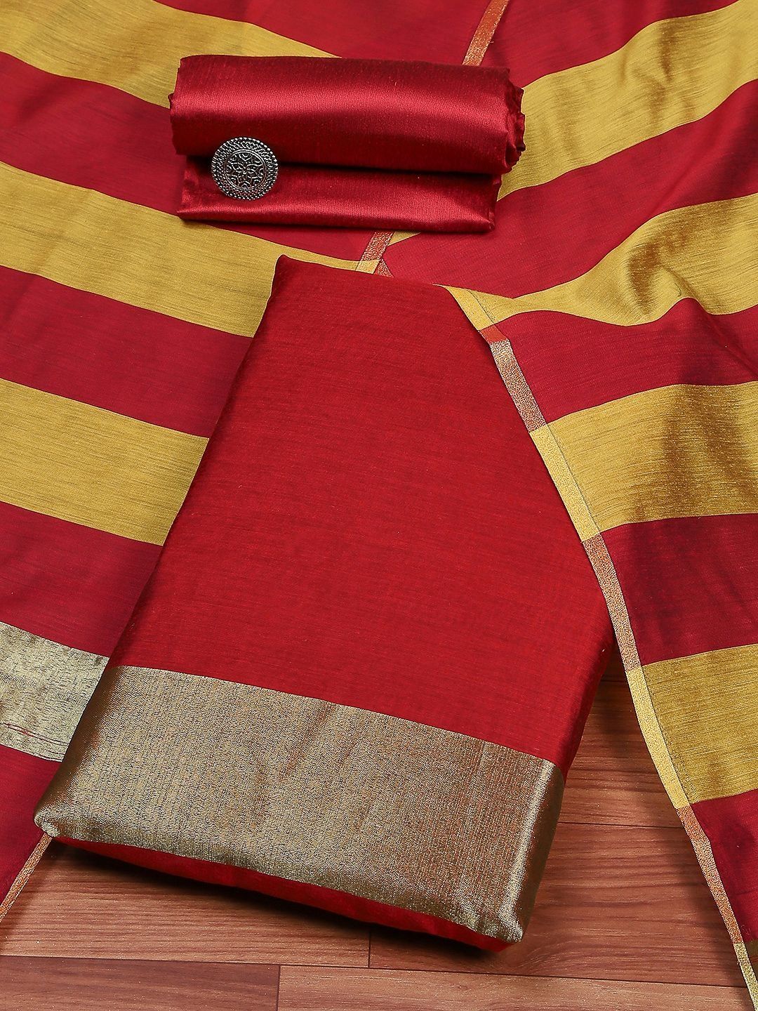 Unstitched Dress Material Biba Art Silk Unstitched Dress Material