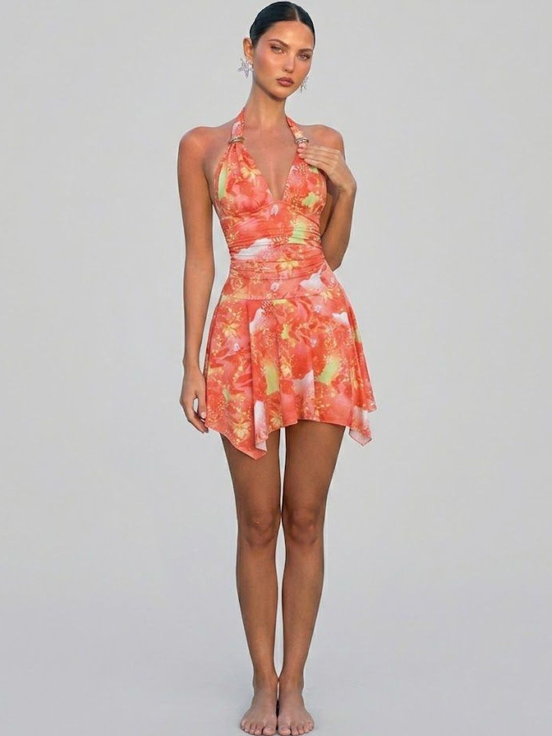 StyleCast x Revolte StyleCast x Revolte Floral Print Fit & Flare Mini Dress