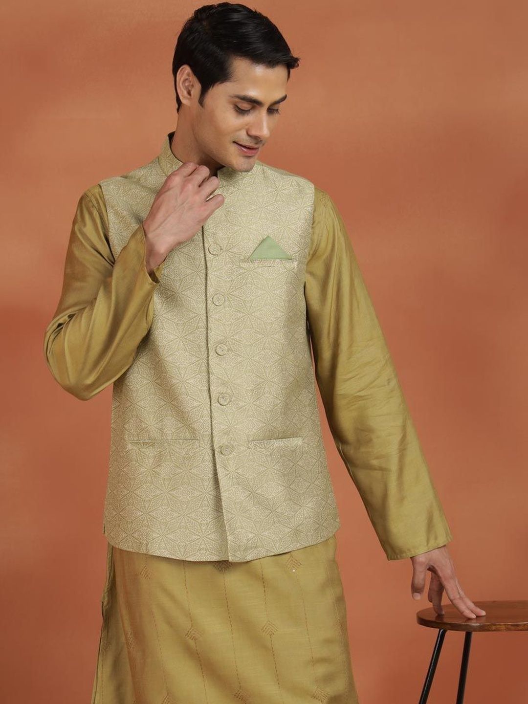 Fabindia Woven Design Woven Nehru Jackets