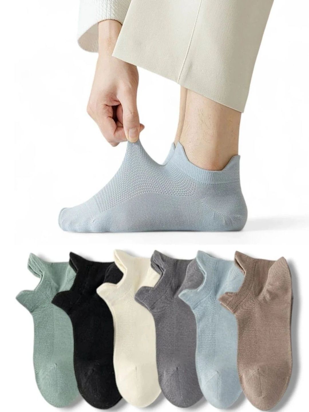 Ribbify Men Pack of 6 Cotton Assorted Socks