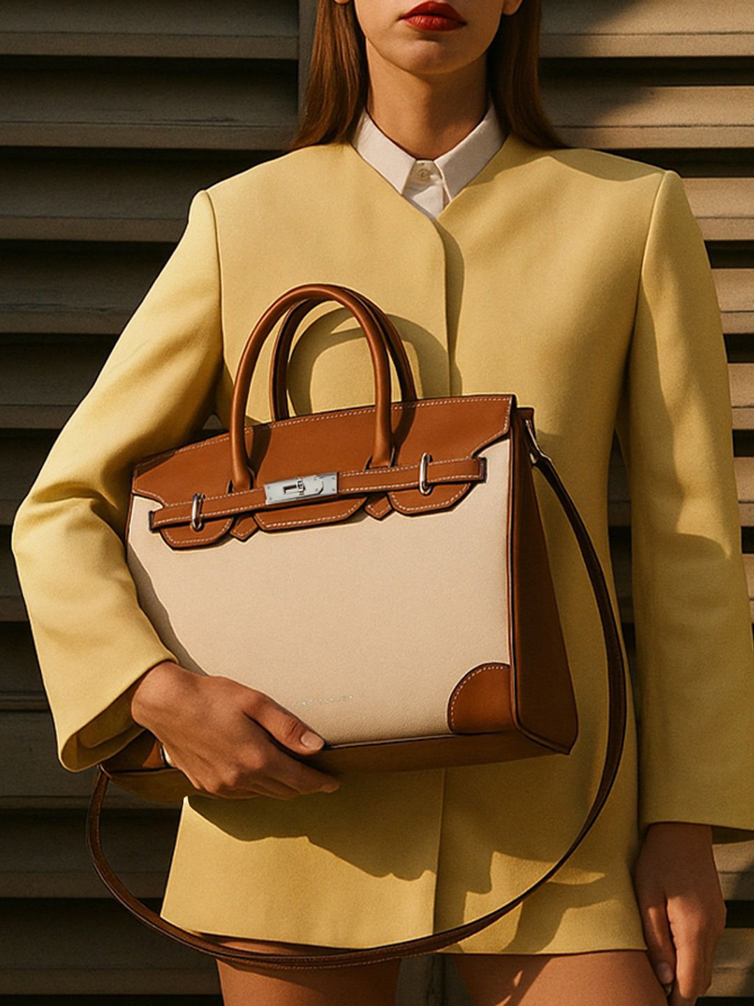 Women Structured Handheld Bag Lino Perros Avril Edith Satchel