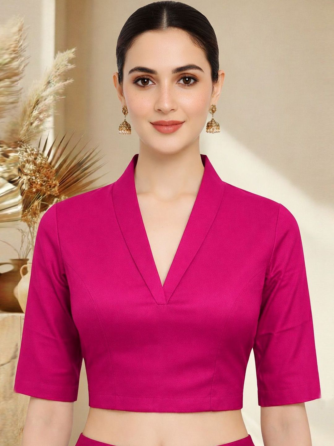 Thevasa Solid Saree Blouse