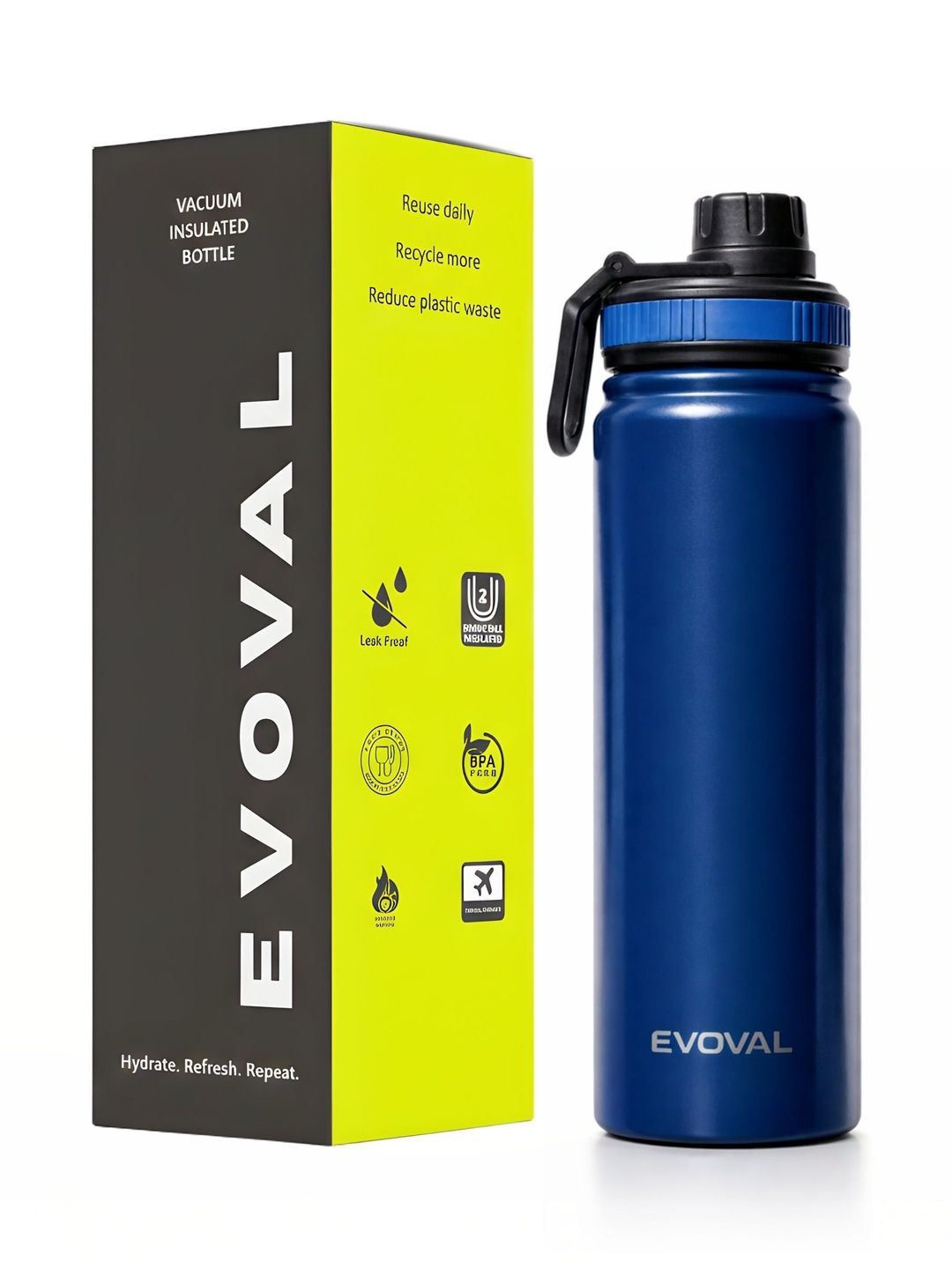 Evoval Blue Single Stainless Steel Double Wall Vacuum Water Bottle