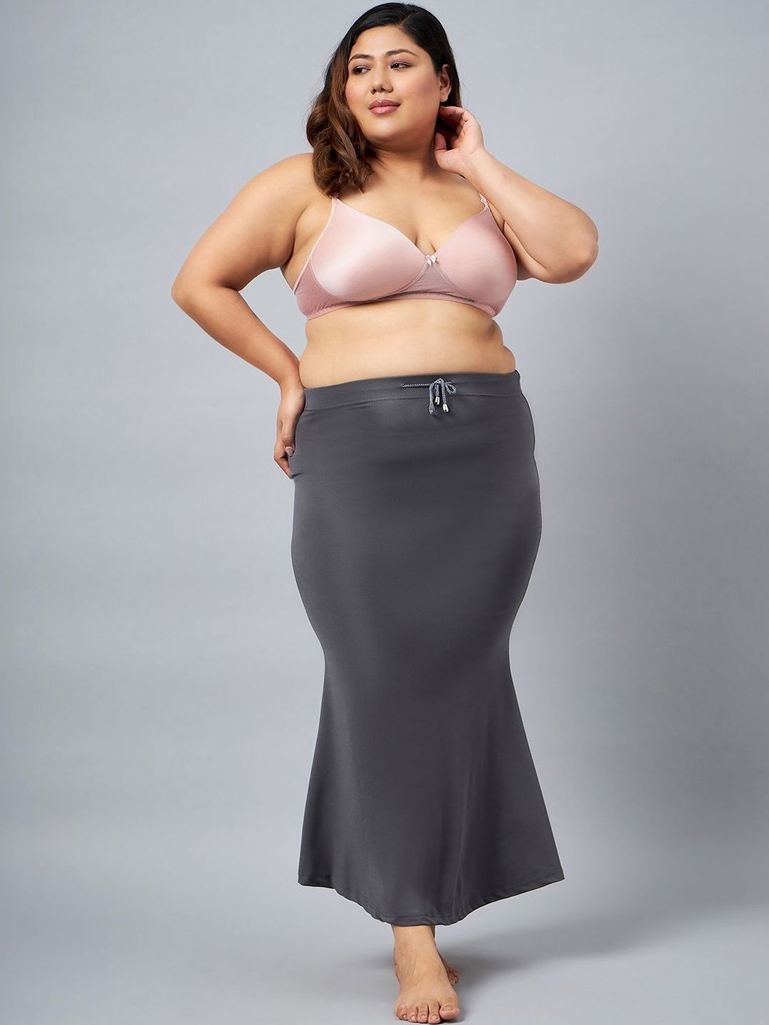 Curves By ZeroKaata Women Plus Size Solid Mermaid Fit Saree Shapewear Petticoat