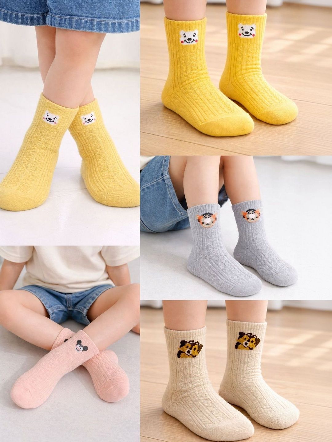 ZEVORA Unisex Kids Pack of 5 Above Ankle Socks