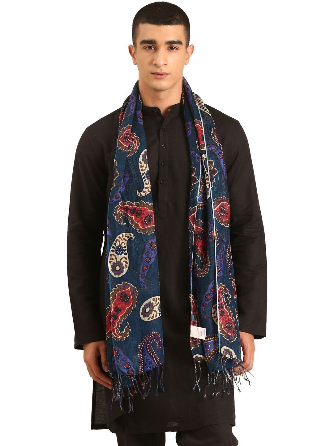 Linen Club Unisex Printed Pure Linen Stole