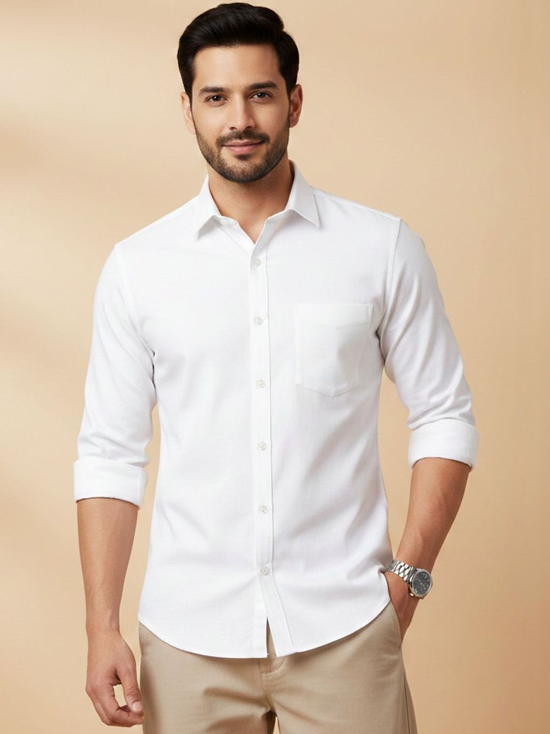 Color Bucket Men Classic Slim Fit Casual Shirt