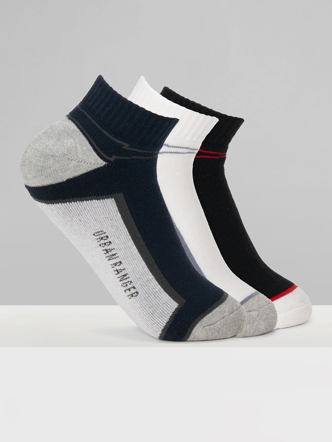 Urban Ranger by pantaloons Men Pack of 3 Cotton Blend Assorted Socks
