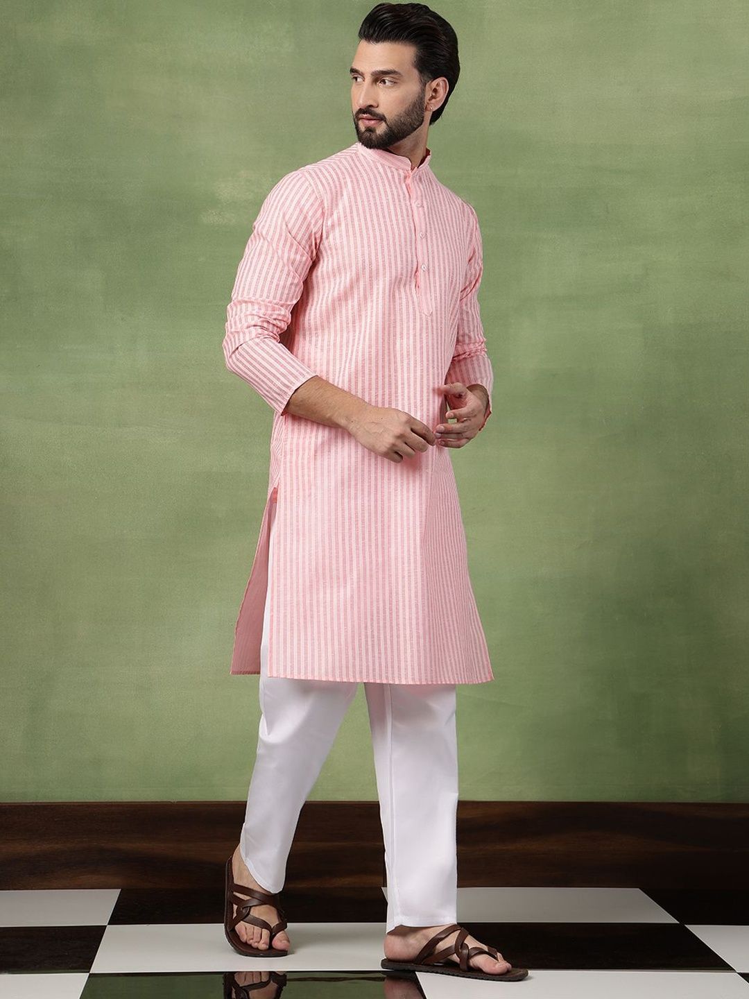 SOJANYA Men Striped Kurta