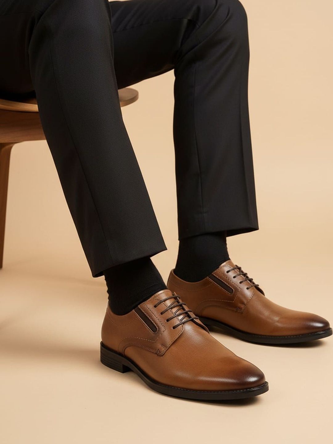 House of Pataudi Men  Round Toe Lace-Ups  Formal Derbys