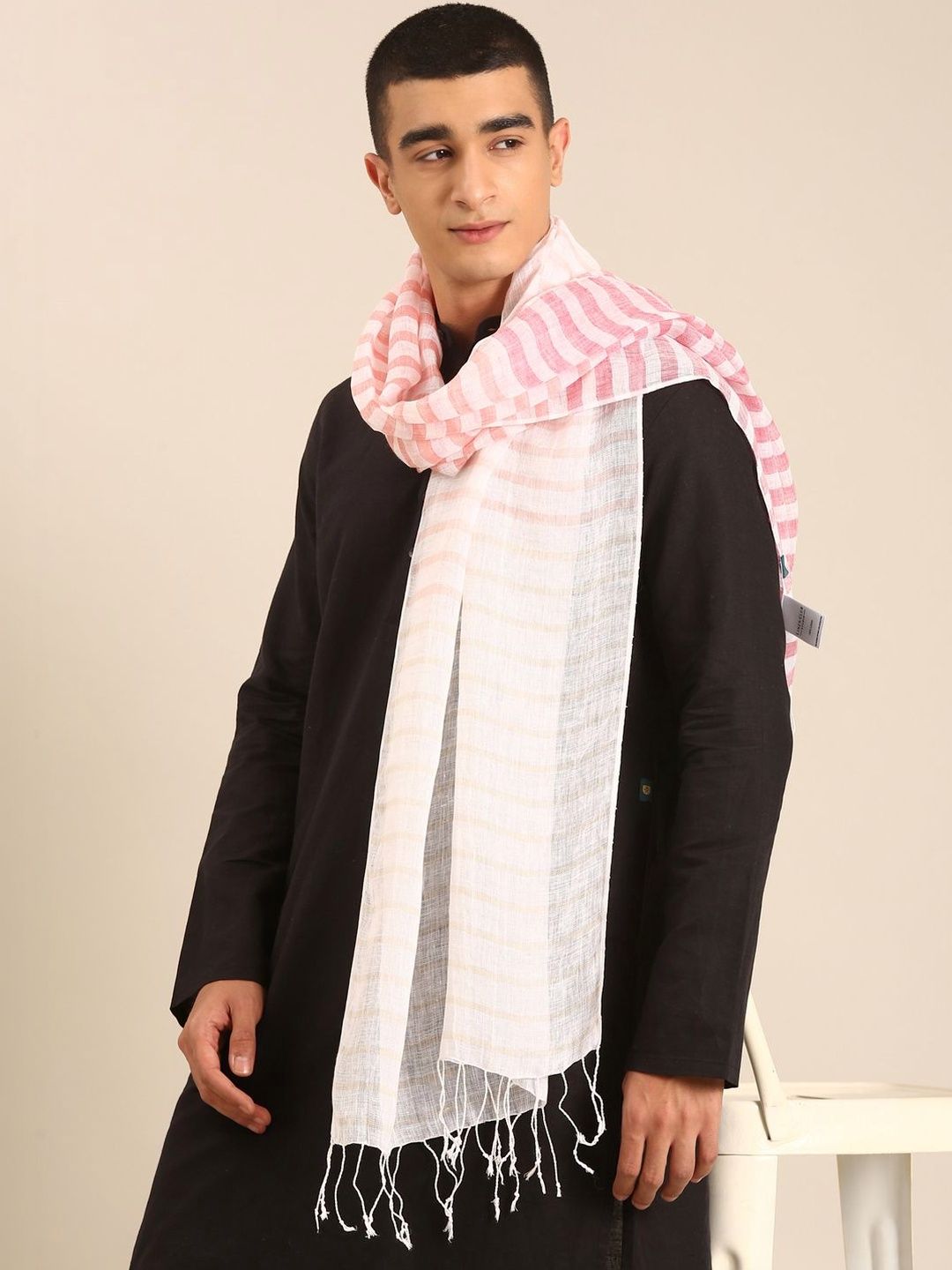 Linen Club Unisex Striped Pure Linen Stole
