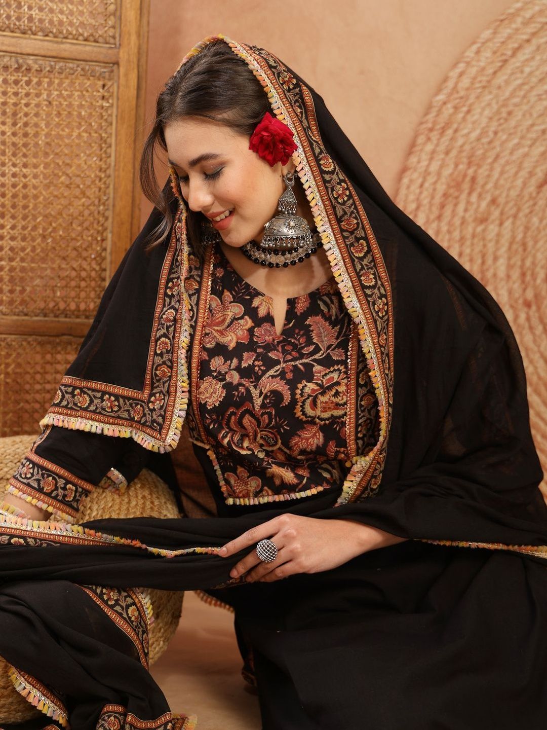 Women Kurta with Trousers With Dupatta Stylum Women Regular Pure Cotton Kurta with Trousers & With Dupatta