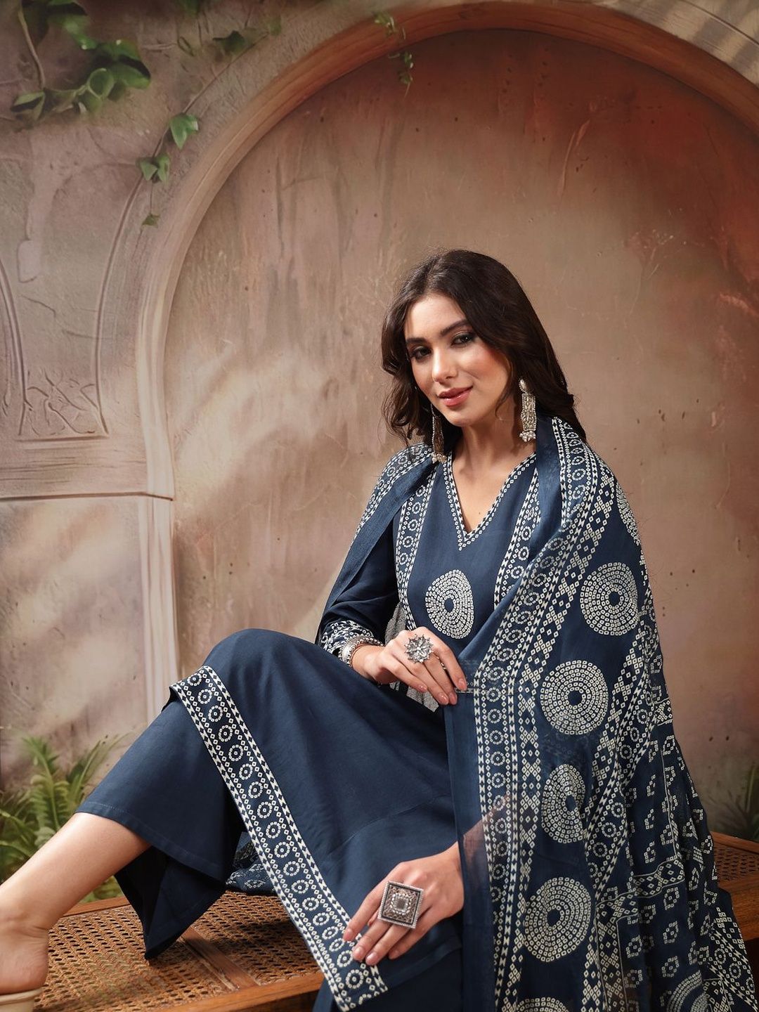 Women Kurta with Trousers With Dupatta Stylum Women Regular Thread Work Pure Cotton Kurta with Trousers & With Dupatta