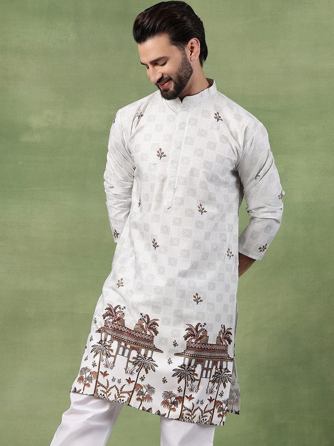 SOJANYA Men Floral Printed Kurta