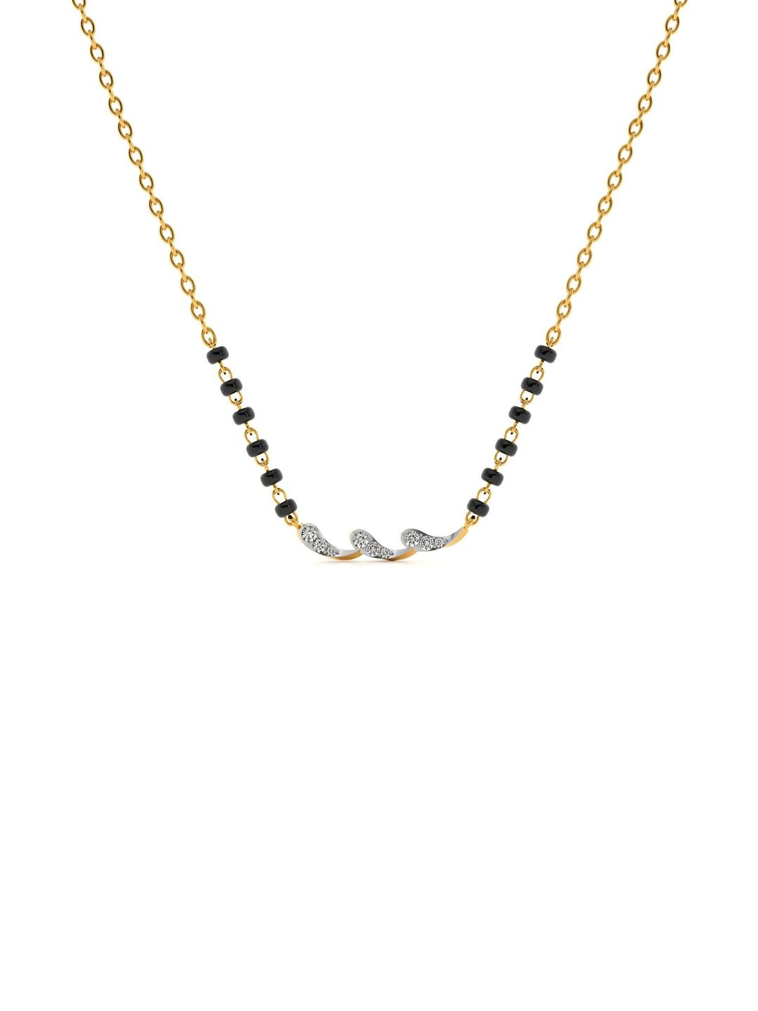 PALMONAS 9KT Gold Diamond Mangalsutra - 1.8 g