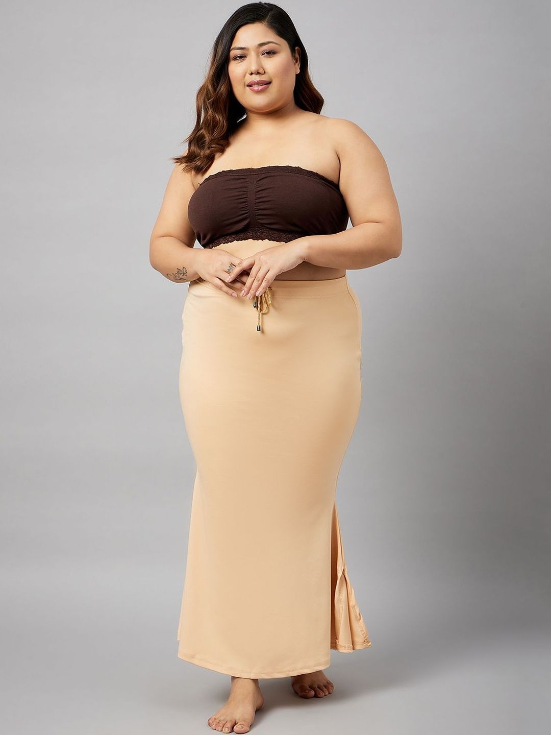 Curves By ZeroKaata Women Plus Size Solid Mermaid Fit Saree Shapewear Petticoat
