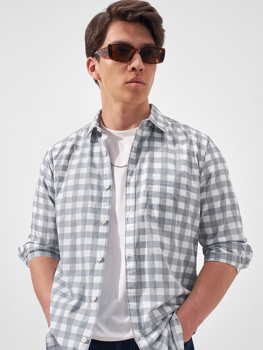 Highlander Men Checked Slim Fit Shirt