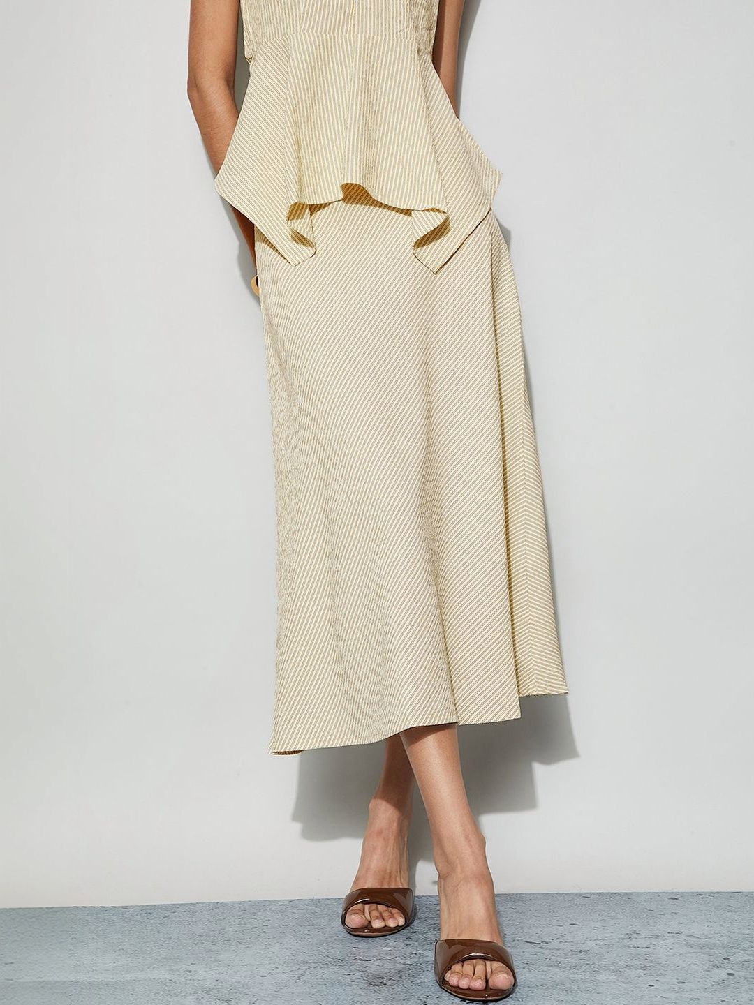 CODE by Lifestyle CODE by Lifestyle Women Striped Midi A-Line Skirt