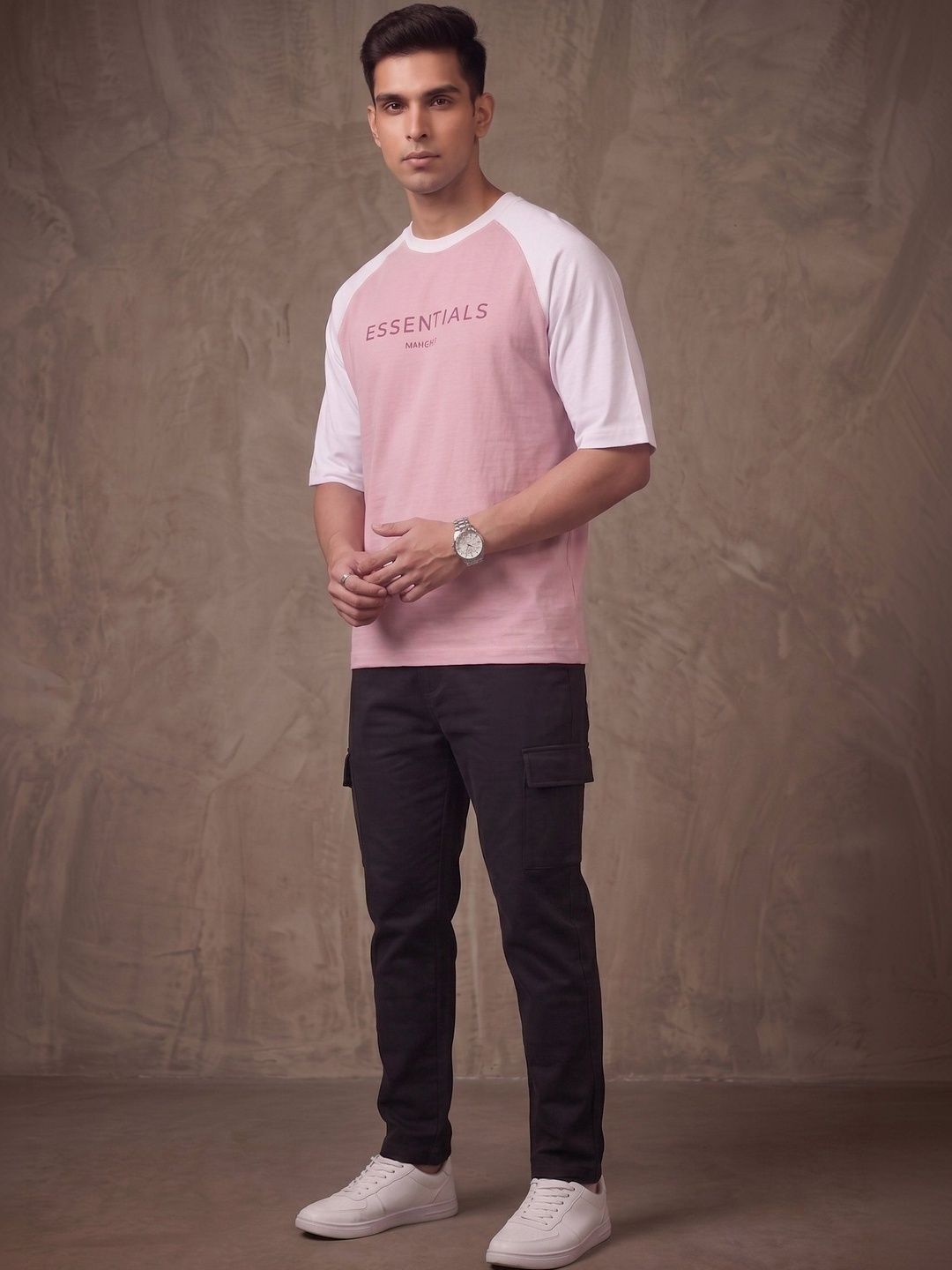 Mast & Harbour Men Typography Colourblocked T-shirt