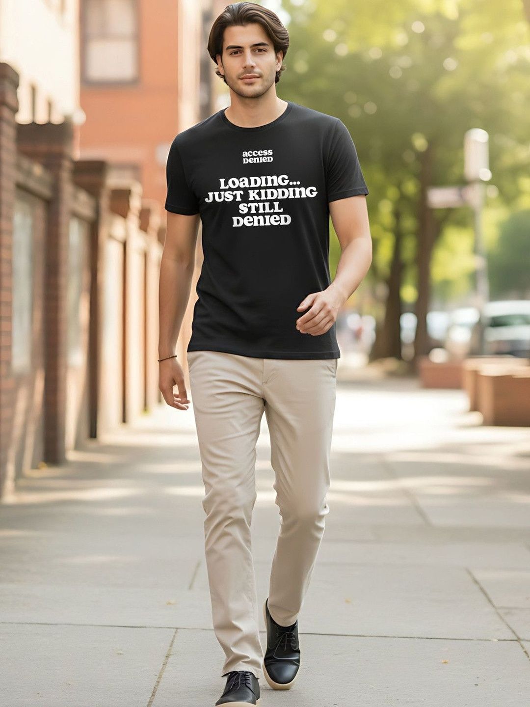SYMBLANCE Men Typography Printed T-shirt