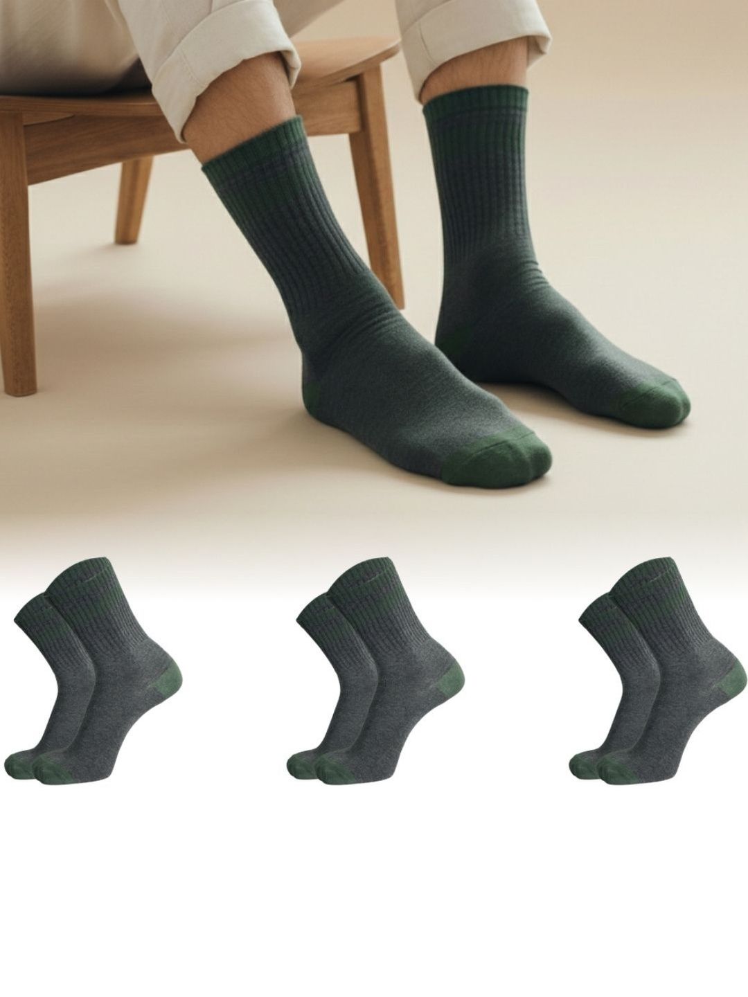 Sockscarving Men Pack of 3 Cotton Blend Calf Length Socks