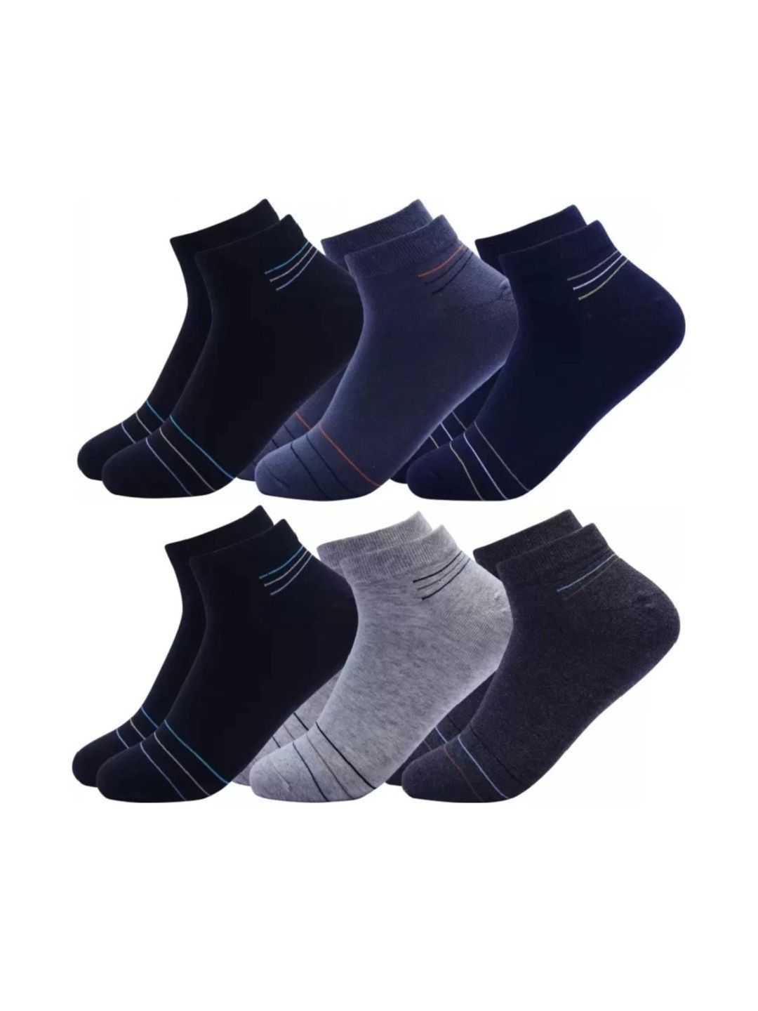 akeet trend Unisex Cotton Assorted Striped Ankle Length Socks