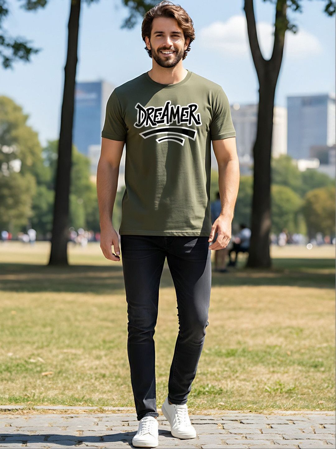 SYMBLANCE Men Typography Printed T-shirt