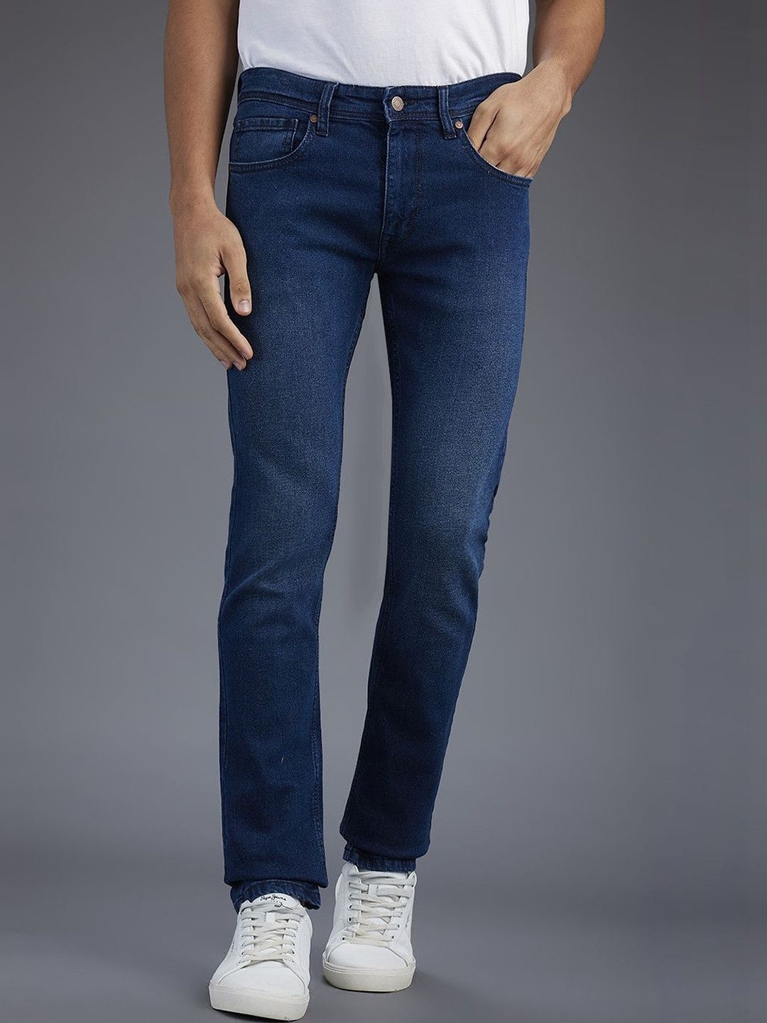 Pepe Jeans Men Vapour Slim Fit Mid-Rise Light Fade Stretchable Jeans