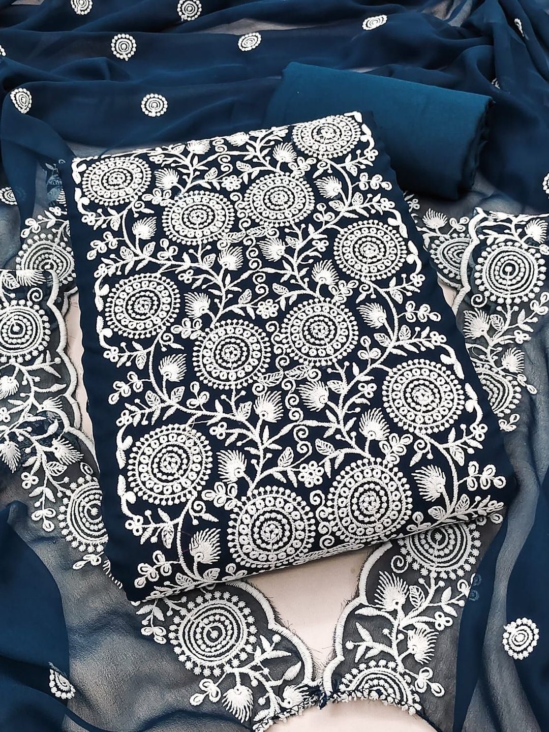 HMP Fashion Embroidered Unstitched Dress Material