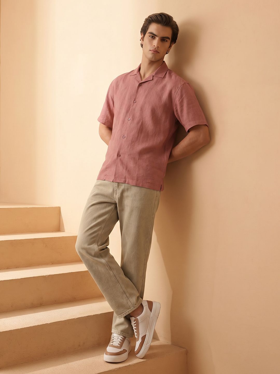 Mr Bowerbird Relaxed Fit Cuban Collar Casual Shirt