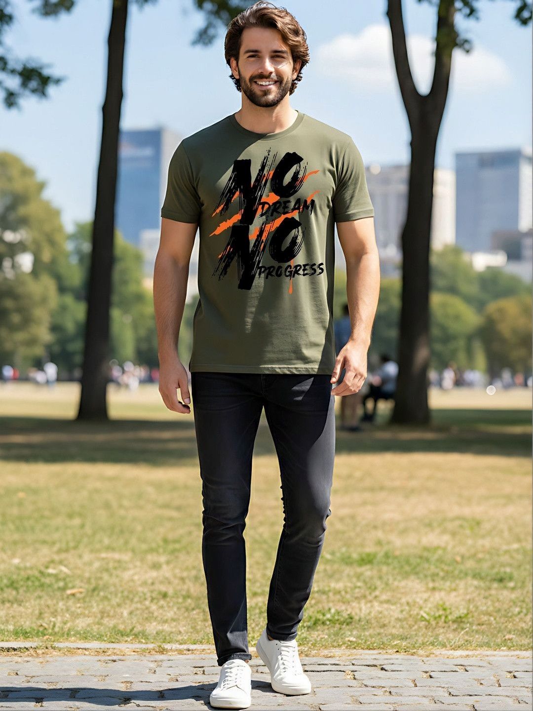 SYMBLANCE Men Typography Printed T-shirt