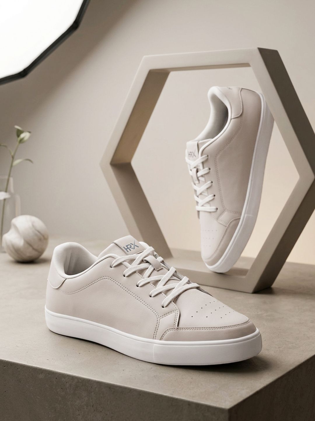 HRX by Hrithik Roshan Men Off White Comfort Insole Sneakers