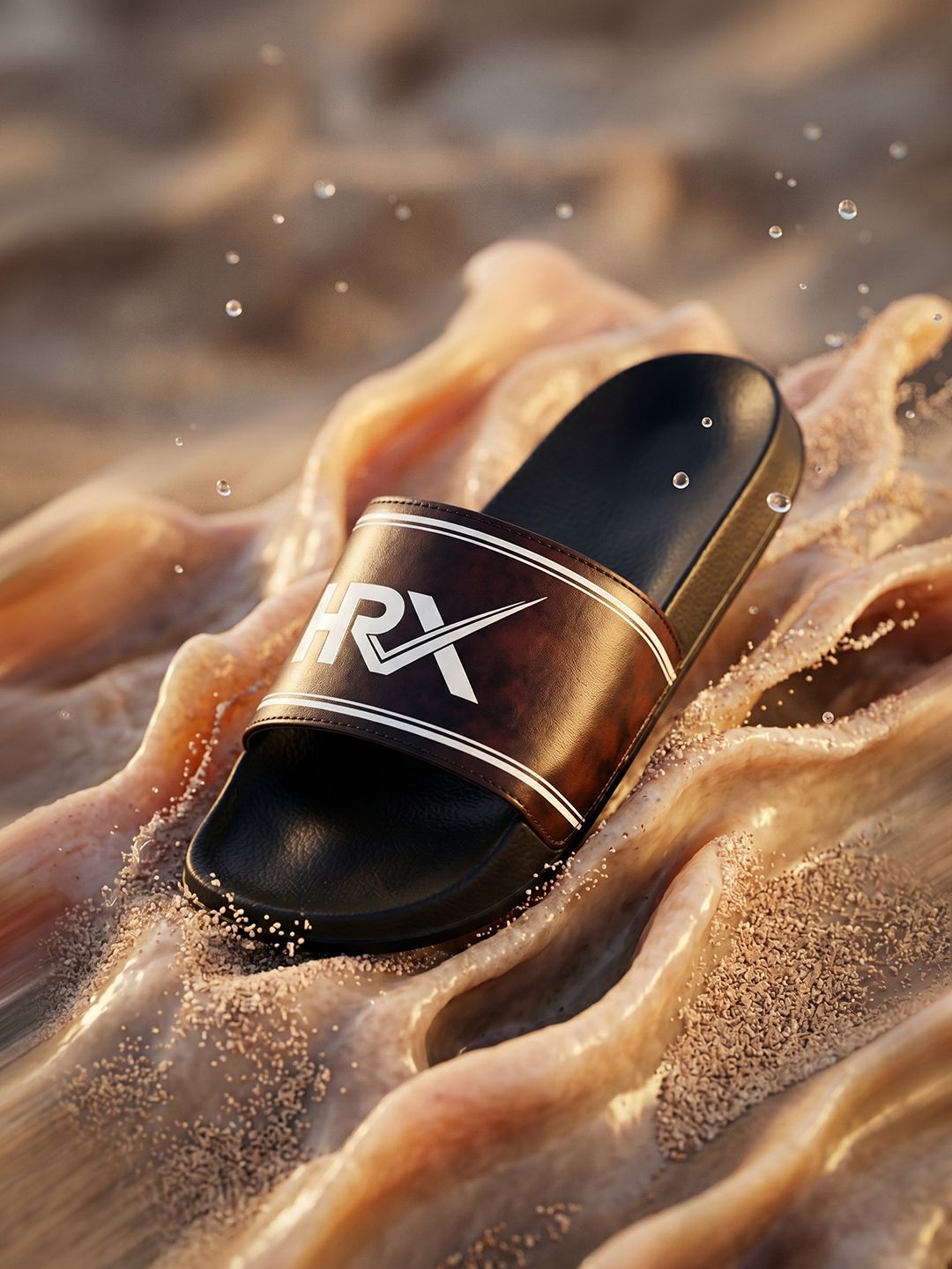 Buy HRX by Hrithik Roshan Men Black And White Printed Sliders