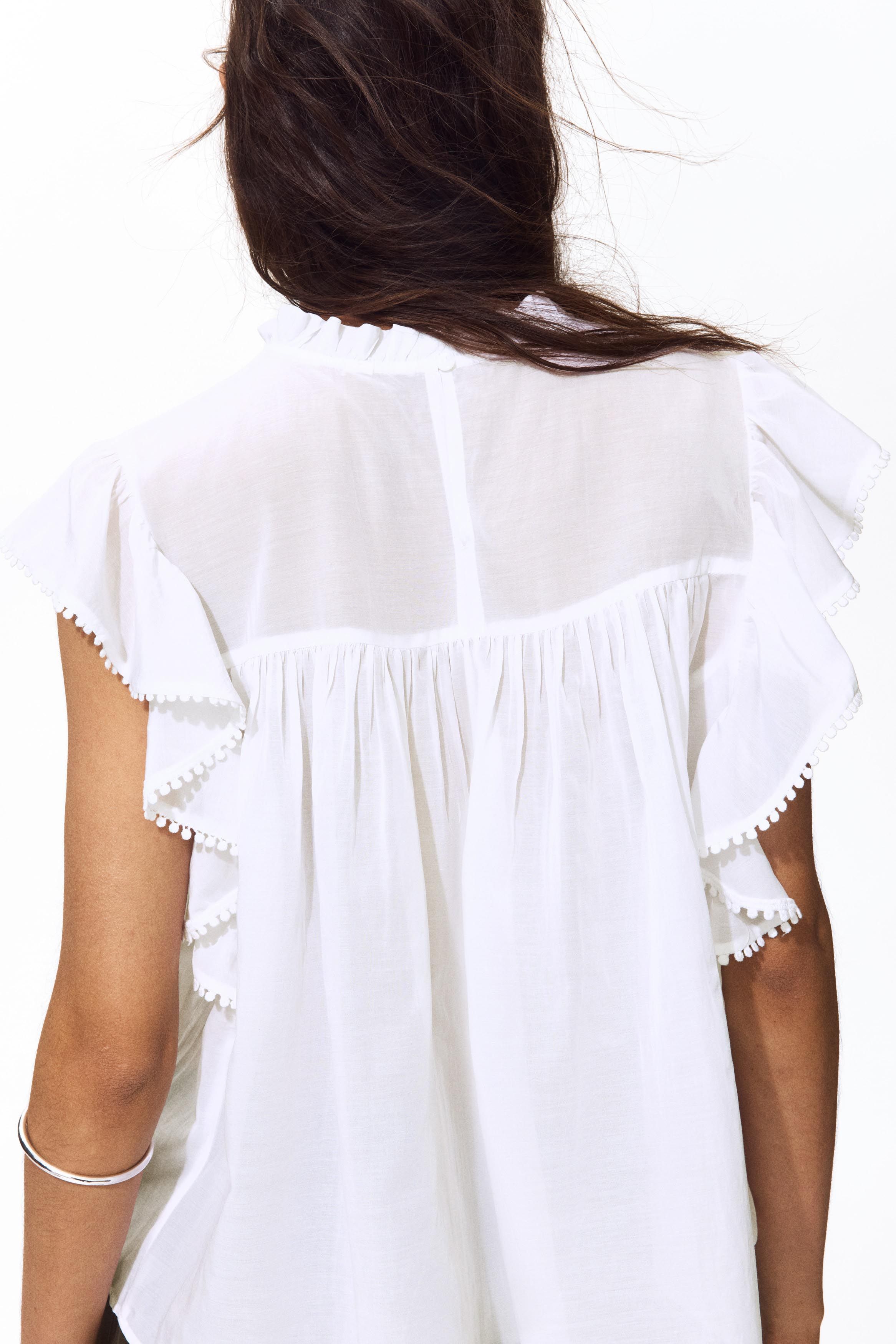 Buy H&M Frill-trimmed blouse - Tops for Women 40644957 | Myntra
