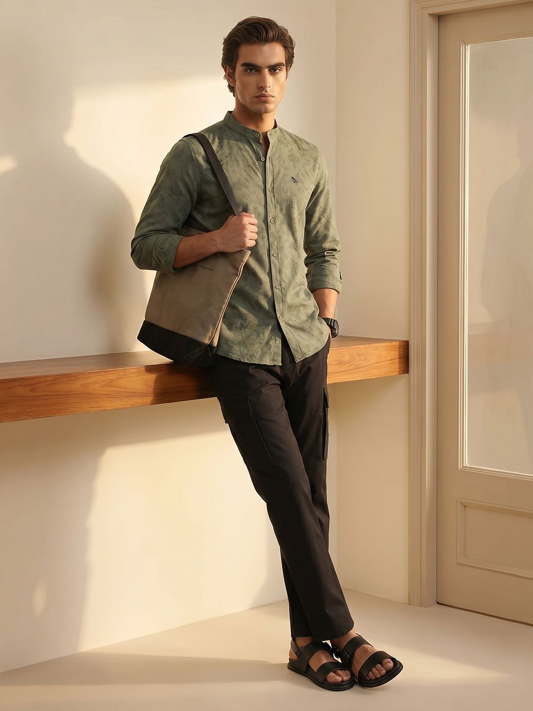 Mr Bowerbird Self Design Casual Shirt