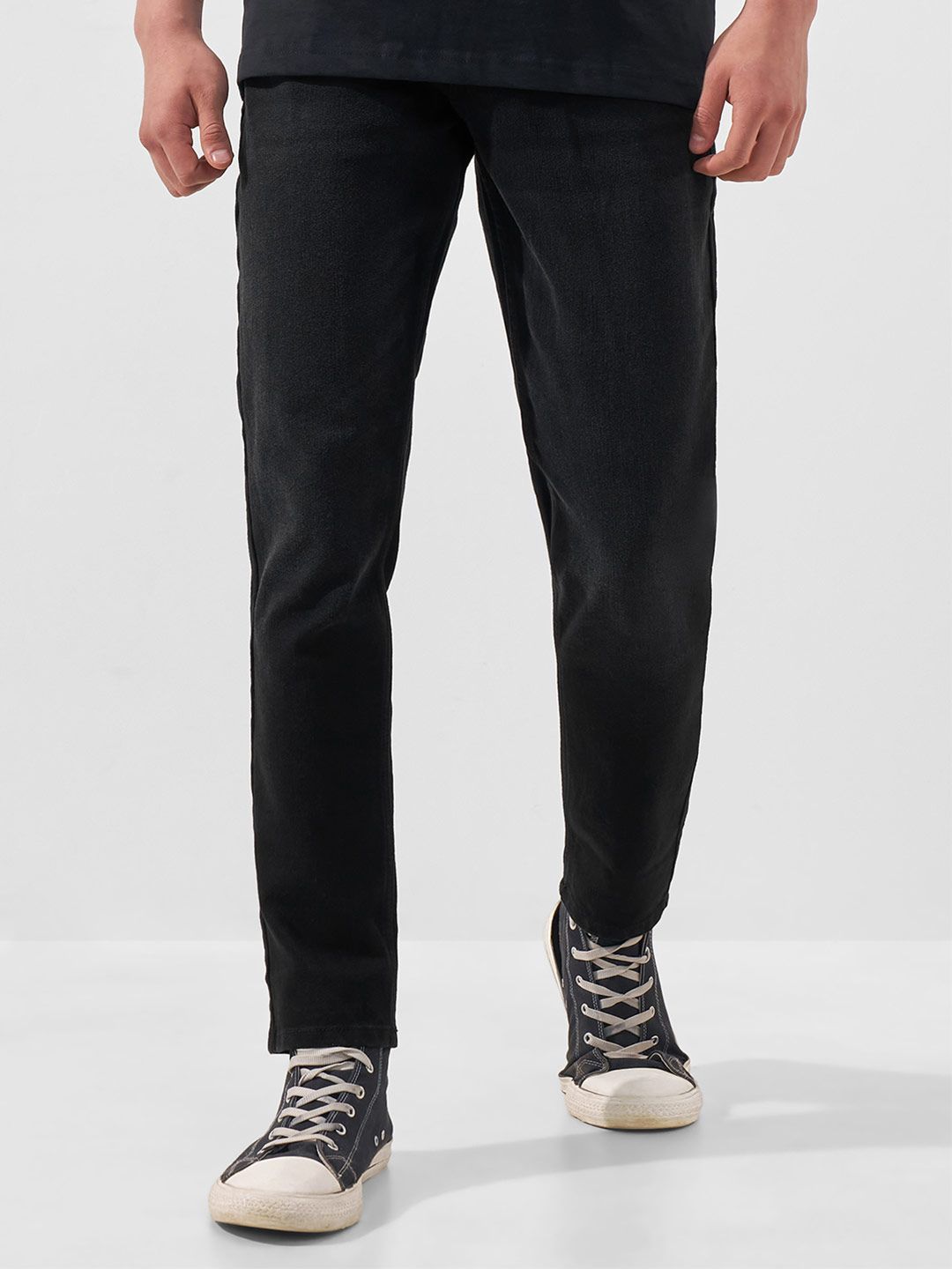 HIGHLANDER Men Black Slim Fit Mid-Rise Stretchable Jeans